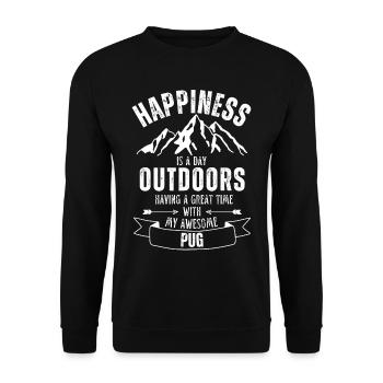 Carlin Chien de plein air Nature Randonnée Camping - Sweat-shirt Unisexe - noir - Devant - Alina (178cm) & Michal (187cm)