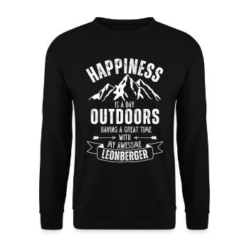 Leonberger Chien de plein air Nature Randonnée Camping - Sweat-shirt Unisexe - noir - Devant - Alina (178cm) & Michal (187cm)