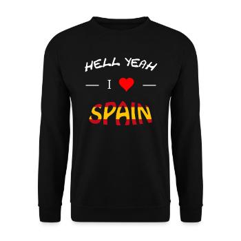 Hell Yeah i love Spain - Unisex Pullover - Schwarz - Vorne - Alina (178cm) & Michal (187cm)