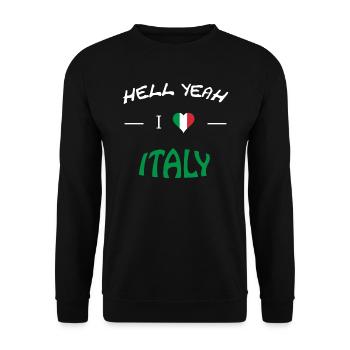 Hell Yeah i love italy - Unisex Pullover - Schwarz - Vorne - Alina (178cm) & Michal (187cm)