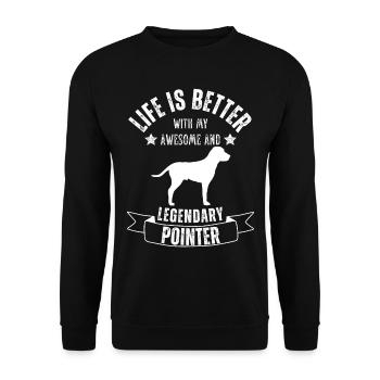 Legendary English Pointer Vintage Retro - Unisex Sweatshirt - black - Front - Alina (178cm) & Michal (187cm)
