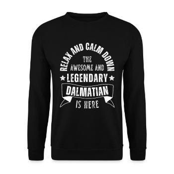 Relax my legendary Dalmatian is here Retro - Unisex Sweatshirt - black - Front - Alina (178cm) & Michal (187cm)