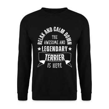 Relax my legendary Terrier is here Retro - Unisex Sweatshirt - black - Front - Alina (178cm) & Michal (187cm)