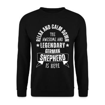Legendary German Shepherd Retro Vintage - Unisex Sweatshirt - black - Front - Alina (178cm) & Michal (187cm)