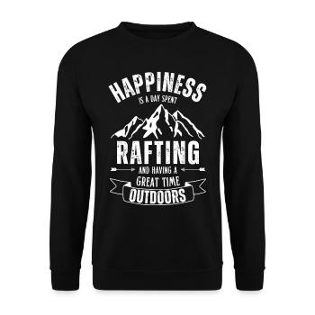 Le bonheur est une journée passée en rafting. Rafting dans la nature. - Sweat-shirt Unisexe - noir - Devant - Alina (178cm) & Michal (187cm)