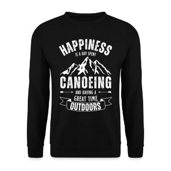 Happiness is a day spent canoeing. Canoeing. - Unisex Sweatshirt - black - Front - Alina (178cm) & Michal (187cm)