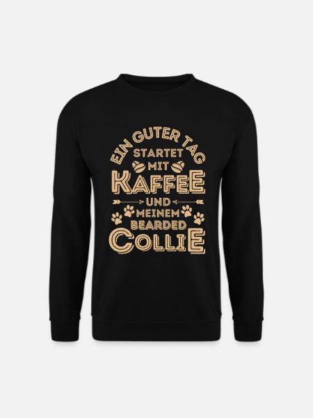 Bearded Collie Kaffee Hund Cafe - Unisex Pullover - Schwarz
