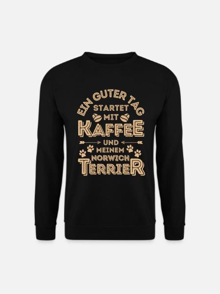 Norwich Terrier Kaffee Hund Cafe - Unisex Pullover - Schwarz