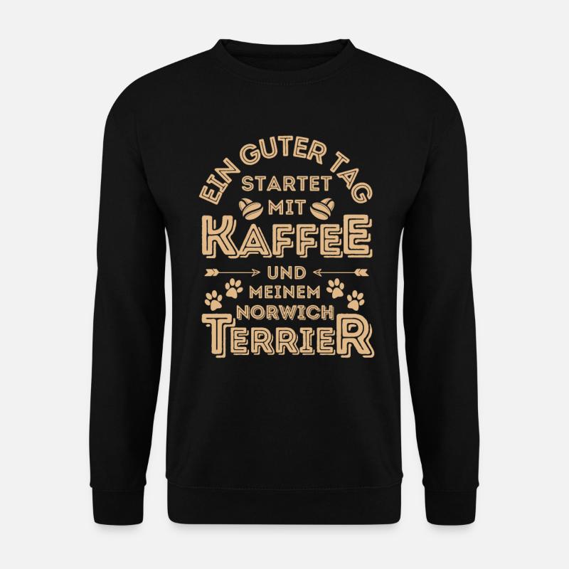 Norwich Terrier Kaffee Hund Cafe - Unisex Pullover - Schwarz