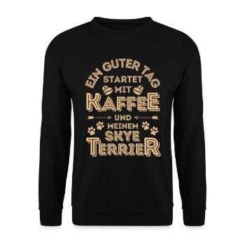 Skye Terrier Kaffee Hund Cafe - Unisex Pullover - Schwarz - Vorne - Alina (178cm) & Michal (187cm)