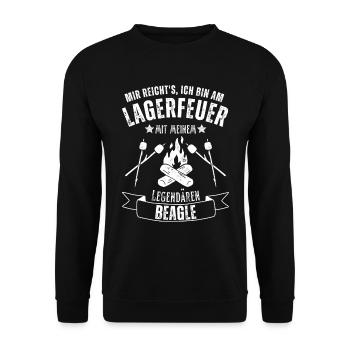Beagle Outdoor Hund Natur Wandern Campen - Unisex Pullover - Schwarz - Vorne - Alina (178cm) & Michal (187cm)