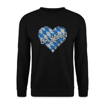 Bayern Herz - Unisex Pullover - Schwarz - Vorne - Alina (178cm) & Michal (187cm)