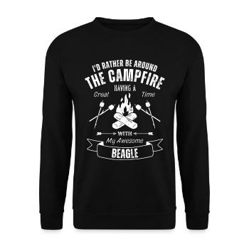 Beagle Chien de plein air Nature Randonnée Camping - Sweat-shirt Unisexe - noir - Devant - Alina (178cm) & Michal (187cm)