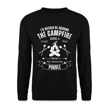 Caniche Chien de plein air Nature Randonnée Camping - Sweat-shirt Unisexe - noir - Devant - Alina (178cm) & Michal (187cm)