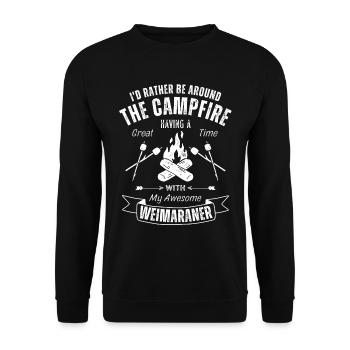 Weimaraner Outdoor Hund Natur Wandern Campen - Unisex Pullover - Schwarz - Vorne - Alina (178cm) & Michal (187cm)