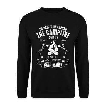 Chihuahua Chien de plein air Nature Randonnée Camping - Sweat-shirt Unisexe - noir - Devant - Alina (178cm) & Michal (187cm)