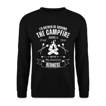 Bouvier bernois Chien de plein air Randonnée Camping - Sweat-shirt Unisexe - noir - Devant - Alina (178cm) & Michal (187cm)