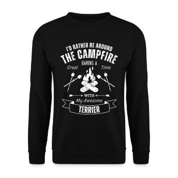 Terrier Chien de plein air Nature Randonnée Camping - Sweat-shirt Unisexe - noir - Devant - Alina (178cm) & Michal (187cm)