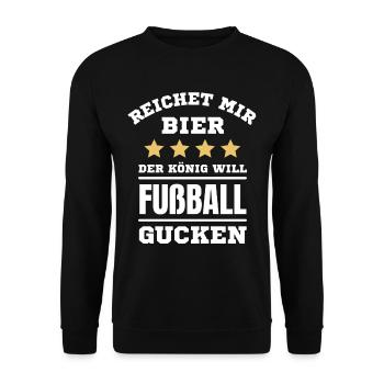 Fußball Fussball lustiger Spruch Deutschland - Unisex Pullover - Schwarz - Vorne - Alina (178cm) & Michal (187cm)