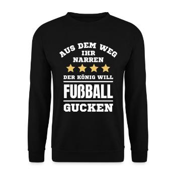 Fußball Fussball lustiger Spruch Deutschland - Unisex Pullover - Schwarz - Vorne - Alina (178cm) & Michal (187cm)