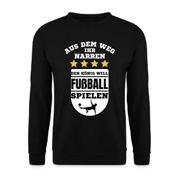 Fußball Fussball lustiger Spruch Deutschland - Unisex Pullover - Schwarz - Vorne - Alina (178cm) & Michal (187cm)
