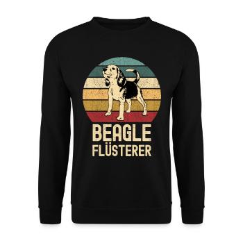 Beagle Whisperer Dog Retro Vintage - Unisex Sweatshirt - black - Front - Alina (178cm) & Michal (187cm)
