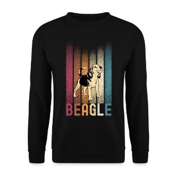 Beagle Dog Retro Vintage - Sweat-shirt Unisexe - noir - Devant - Alina (178cm) & Michal (187cm)