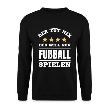 Fußball Fussball lustiger Spruch Deutschland - Unisex Pullover - Schwarz - Vorne - Alina (178cm) & Michal (187cm)