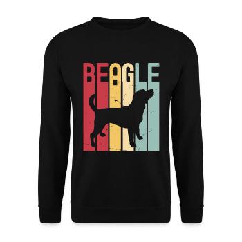 Beagle Dog Retro Vintage - Sweat-shirt Unisexe - noir - Devant - Alina (178cm) & Michal (187cm)