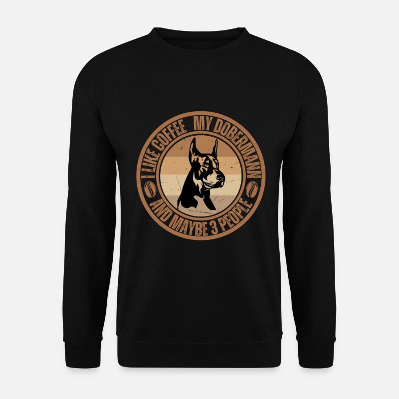 Doberman Coffee Dog Cafe - Unisex Sweatshirt - black