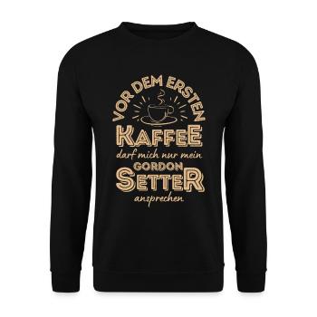 Gordon Setter Kaffee Hund Cafe - Unisex Pullover - Schwarz - Vorne - Alina (178cm) & Michal (187cm)