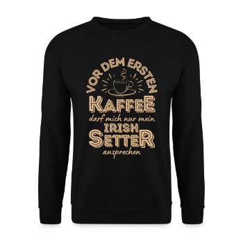 Irish Setter Kaffee Hund Cafe - Unisex Pullover - Schwarz - Vorne - Alina (178cm) & Michal (187cm)