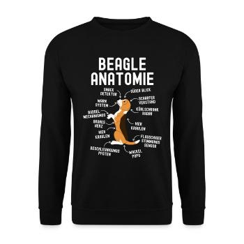 Beagle Anatomy for Beagle Lovers - Unisex Sweatshirt - black - Front - Alina (178cm) & Michal (187cm)