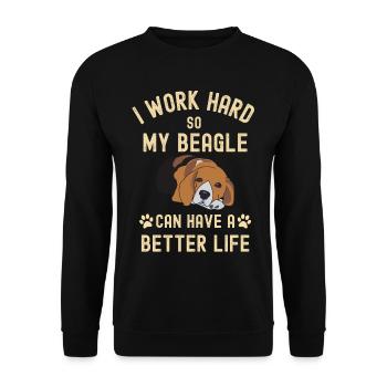 Funny Beagle saying for Beagle lovers - Unisex Sweatshirt - black - Front - Alina (178cm) & Michal (187cm)