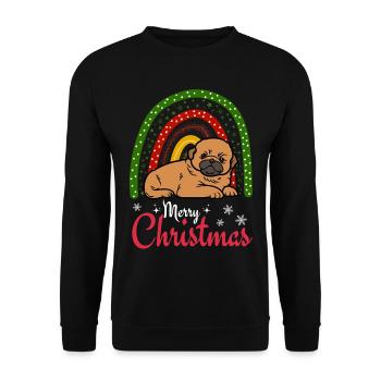 Sweet Pekinese Puppy Christmas Kawaii - Unisex Sweatshirt - black - Front - Alina (178cm) & Michal (187cm)