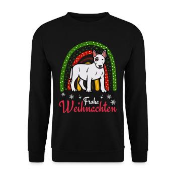 Süßer Bullterrier Liebhaber Kawaii Weihnachten - Unisex Pullover - Schwarz - Vorne - Alina (178cm) & Michal (187cm)
