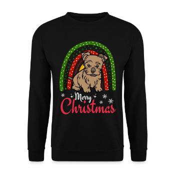 Süßer Silky Terrier Welpe Kawaii Weihnachten - Unisex Pullover - Schwarz - Vorne - Alina (178cm) & Michal (187cm)