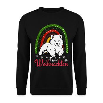 Doux Samoyed amoureux des chiots Kawaii Noël - Sweat-shirt Unisexe - noir - Devant - Alina (178cm) & Michal (187cm)