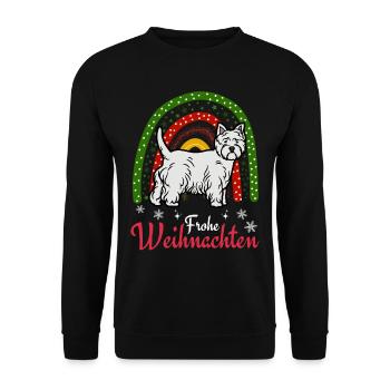 West Highland White Terrier Kawaii Bonbons de Noël - Sweat-shirt Unisexe - noir - Devant - Alina (178cm) & Michal (187cm)