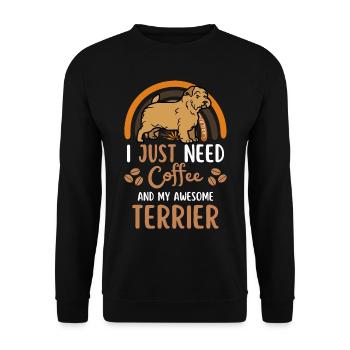 Norwich Terrier Coffee Dog Cafe - Unisex Sweatshirt - black - Front - Alina (178cm) & Michal (187cm)