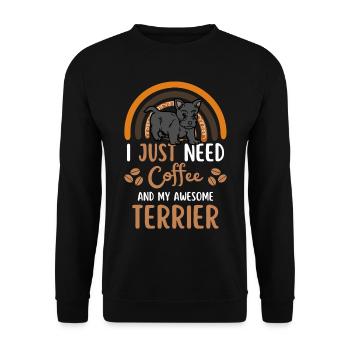 Scottish Terrier Kaffee Hund Cafe - Unisex Pullover - Schwarz - Vorne - Alina (178cm) & Michal (187cm)