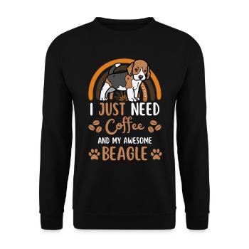 Sweet Beagle Coffee Dog Cafe kawaii - Unisex Sweatshirt - black - Front - Alina (178cm) & Michal (187cm)