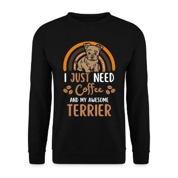 Silky Terrier Coffee Dog Cafe - Sweat-shirt Unisexe - noir - Devant - Alina (178cm) & Michal (187cm)