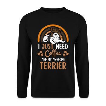 Sweet Biewer Terrier Coffee Dog Cafe Kawaii - Unisex Sweatshirt - black - Front - Alina (178cm) & Michal (187cm)