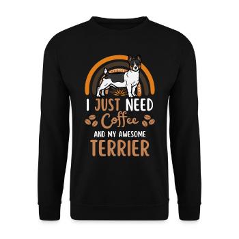 Teddy Roosevelt Terrier Kaffee Hund Cafe Kawaii - Unisex Pullover - Schwarz - Vorne - Alina (178cm) & Michal (187cm)