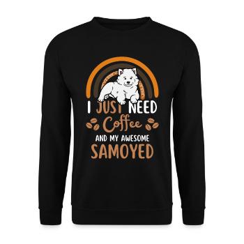 Sweet Samoyed Coffee Dog Cafe kawaii - Unisex Sweatshirt - black - Front - Alina (178cm) & Michal (187cm)