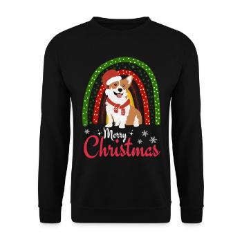 Noël Sweet Welsh Corgi Kawaii - Sweat-shirt Unisexe - noir - Devant - Alina (178cm) & Michal (187cm)