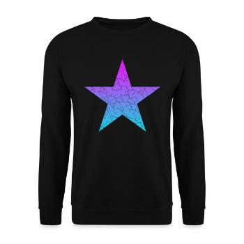 blue star purple star Stern Vintage - Unisex Pullover - Schwarz - Vorne - Alina (178cm) & Michal (187cm)
