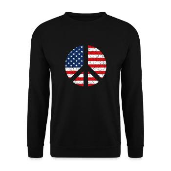 USA Peace - Unisex Pullover - Schwarz - Vorne - Alina (178cm) & Michal (187cm)