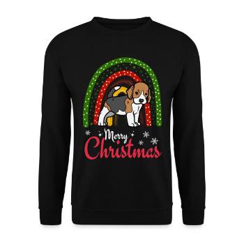 Christmas Sweet Beagle Kawaii - Unisex Sweatshirt - black - Front - Alina (178cm) & Michal (187cm)